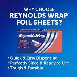 Reynolds Wrap Pre-Cut Pop-Up Aluminum Foil Sheets, 14 x 10.25 inches, 50 Sheets - Thumbnail 2