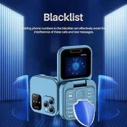 GJX Keypad Phones,Compact Cell Phone with Dual SIM,16GB Flip Phone,Blue Small Phone - Thumbnail 3