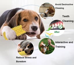 LosFong Ultra-Durable Dog Chew Toys for Aggressive Chewers - Indestructible Corn Cob Design with Squeaker, Tough Puppy Teething Toys for Small - Thumbnail 2