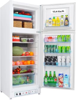 Top Freezer Propane Refrigerator 13.4 Cu ft 110V/LPG, Garage RV Cottages Chalets Use Offgrid - Thumbnail 7