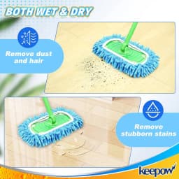 KEEPOW Dry Sweeping Cloths for Sweeper Mop - Dry Pads Refills for Floor Mopping and Cleaning - Pet Heavy Duty Dusters Refills (2 Pack) - Thumbnail 3