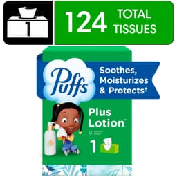 Puffs Facial Tissue Plus Lotion, 1 Rectangle Box, 124 Tissues Per Box - Thumbnail 1