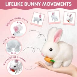 My Realistic Bunny 2025 Easter Real Lifelike Bunny Rabbits That Move Bunbi Hopping Moving Robot Bunny Cute Stuffed Bunny Plush Animals Interactive - Thumbnail 2