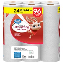 Great Value Ultra Strong 2-Ply Toilet Paper, 24 Mega Rolls, Compare to Charmin® Ultra Strong™ - Thumbnail 9