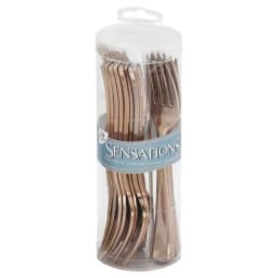 Sensations Rose-Gold Forks Plastic Silverware, 24 pieces - Thumbnail 1