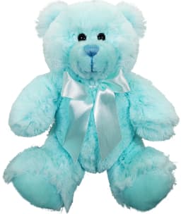 Anico Plush Teddy Bear, Stuffed Animal, Bright Blue, 8 Inches Tall - Thumbnail 1