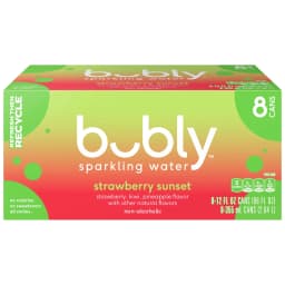 bubly Strawberry Sunset Sparkling Water, 12 fl oz, 8 Pack Cans - Thumbnail 2