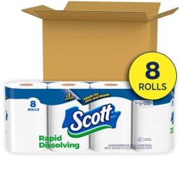 Scott Rapid-Dissolving Toilet Paper for RVs & Boats, 8 Double Rolls - Thumbnail 2