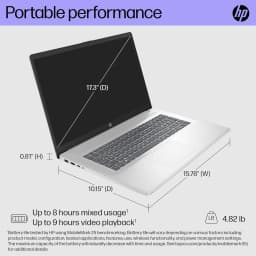 New HP 17.3" HD+ Touchscreen Display Laptop, AMD Ryzen 5 7530U (Beats i7-1165G7), 32GB RAM, 512GB SSD, Wi-Fi 6 - Thumbnail 2