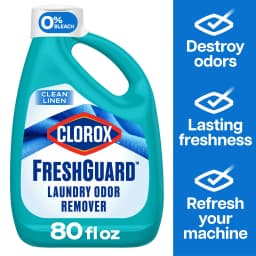 Clorox Fresh Guard Laundry Odor Remover, 0% Bleach, Color Safe, Clean Linen Scent, 80 fl oz - Thumbnail 1
