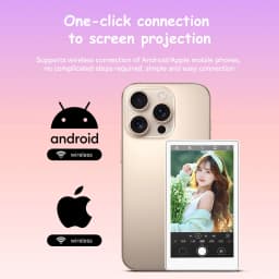 Vlog Selfie Monitor Screen Compatible with Phone, Magnetic Wireless Rear Camera Phone Monitor with 164FT Range, Live Streaming (Black) - Thumbnail 2