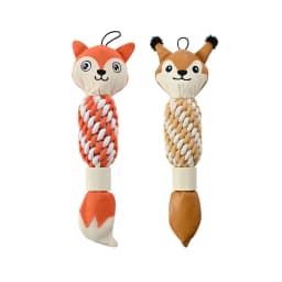 Max & Marlow Dog Chew Toys, Cotton Rope Fox Toys with Built-in Large Squeaker and Nylon Bone, 2 Pack - Thumbnail 1