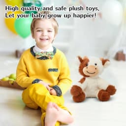 Adorable Cow Plush Doll Collection Soft Stuffed Animal with Various Colors for Farm Theme Room Decor and Birthday Surprise, Huggable Daily Plushie - Thumbnail 4