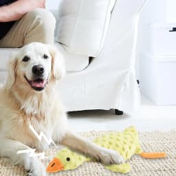 OAVQHLG3B Squeaky Plush Dog Toys Pack, Stuffed Goose Plush Burlap Like Material Chew Toys with Squeakers, Cute Soft Dog Toys for Teeth Cleaning - Thumbnail 4