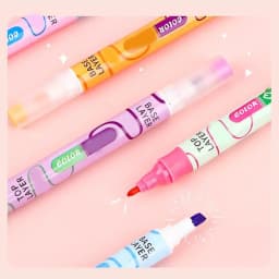 Preplabs 6-Pack Dual Tip Highlighters | Chisel and Fine Tip Color Changing Markers for Bullet Journaling - Thumbnail 4