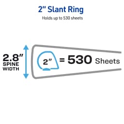 Avery Durable View 3 Ring Binders, 2 inch Slant Rings, 530-Sheet Capacity, DuraHinge, 2.8 inch Wide Spine, Customizable Clear Covers and Spine - Thumbnail 4