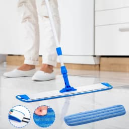 Microfiber Flat Mop Head, Wet and Dry Mop Fittings for Hardwood Floor Cleaning - Thumbnail 1