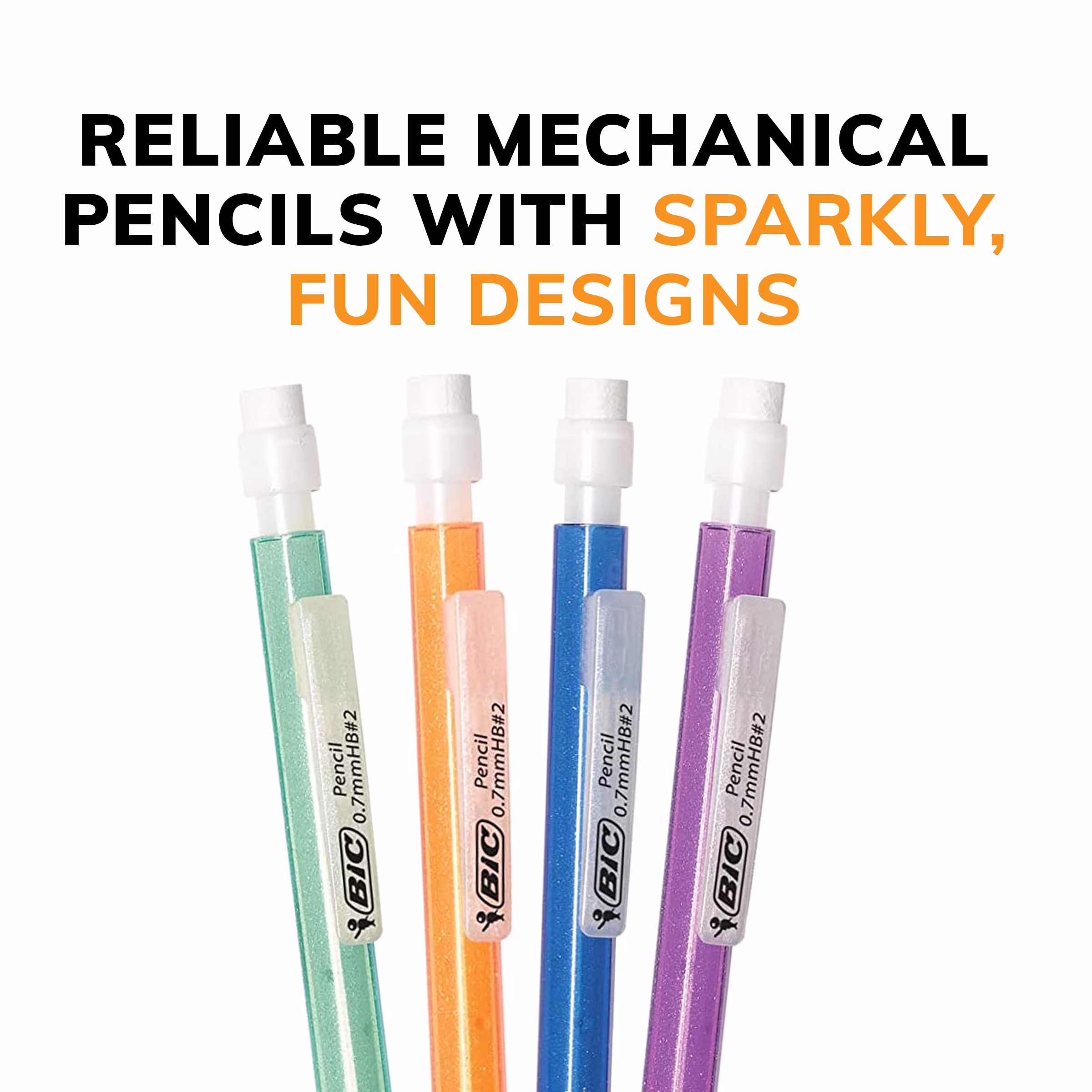 BIC Xtra Sparkle Mechanical Pencils, No. 2, Back to School Supplies, 0.7 mm, 24-Count (Barrel Colors May Vary) - Thumbnail 5