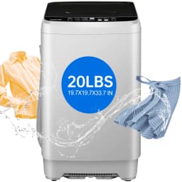 GGTB 1.9 Cu.ft Full Automatic Portable Washing Machine with LED Display, 20 lbs Capacity, 10 Wash Programs & 8 Water Levels Selections, White - Thumbnail 1