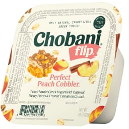 Chobani Flip Low-Fat Greek Yogurt, Perfect Peach Cobbler 4.5 oz Cup - Thumbnail 2