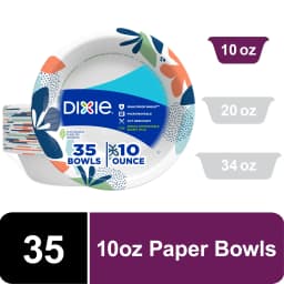 Dixie Disposable Paper Bowls, 10 Ounce, Multi-Color, 35 Count - Thumbnail 1