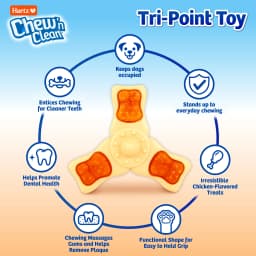Hartz Chew ‘n Clean Tri-Point Chew Toy, Chicken Flavored Dog Toy For Moderate Chewers, Small - Thumbnail 2