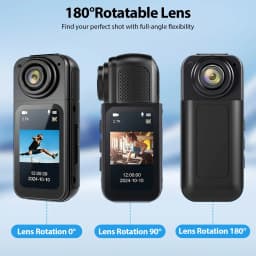 Mini Action Camera 64GB ,Thumb POV Portable Body Cam Wearable Video Recorder, Helmet Mount, Magnetic Sport DV for Cycling, Motorcycle ,Pet, Vlog - Thumbnail 12