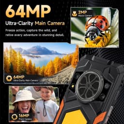 CUBOT KingKong Power 5 Rugged Phone Unlocked-15300mAh Battery Cellphone, 6.88'' Display, 16GB 128GB,Black - Thumbnail 7