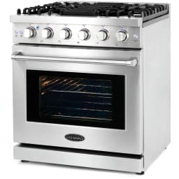 Cosmo 4 Piece Kitchen Appliance Package with 30" Freestanding Gas Range 24" Built-in Integrated Dishwasher French Door Refrigerator & 48 Bottle - Thumbnail 5