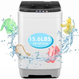 Adnoom Portable Washing Machine, 15.6lbs Capacity Fully Automatic Compact Washer with Drain Pump, LED Display, Compact Washing Machine Quiet - Thumbnail 1