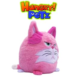 Hangry Petz: Lucy Pink Cat - 12" Animal Plush, Squeeze Tummy For Sounds, Hungry Angry Expression, Embroidered Face, Soft Round Companion, Kids - Thumbnail 2