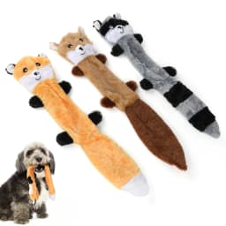 MASBRILL Squirrel Dog Squeaky Toys, 3PCS Crinkle Plush Dog Toys for Teething Chewing- No Stuffing&With Soft Squeaker , Best Birthday Gift For Puppy - Thumbnail 2