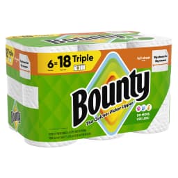 Bounty Paper Towels Full Sheet White, 6 Triple Rolls, 75 Sheets per Roll - Thumbnail 14