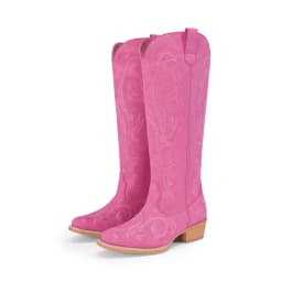 DREAM PAIRS Women's Embroidered Western Cowboy Boots, Knee High Cowgirl Style with Chunky Heel & Side Zipper, Comfortable Pull-On Fit - Thumbnail 1
