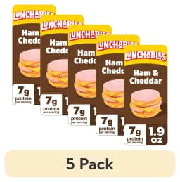 (5 pack) Lunchables Ham & Cheddar Value Pack, 1.9 oz Pack - Thumbnail 1