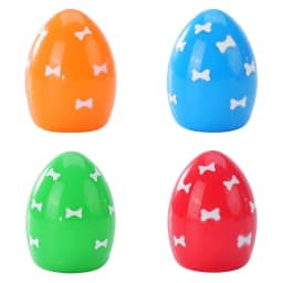 4 Pack Soft Bouncing Easter Egg Dog Toys with Squeaker, Durable Flexible Puppy Teething Chew Orbs, Indoor Outdoor Interactive Throw Fetch Balls - Thumbnail 1