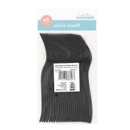 24 Count Black Disposable Plastic Forks by Way To Celebrate - Thumbnail 5