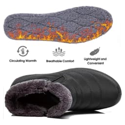 Ecetana Women Winter Snow Boots Keep Warm Ankle Booties Non-Slip and Waterproof Shoes - Thumbnail 4