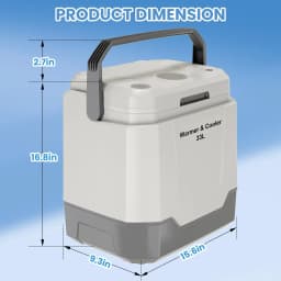 QinaQin 35 Quart (33 L) Electric Cooler & Warmer, Portable Car Refrigerator with Automatic Locking Handle, 12V Car Freezer for Vehicle with 110V AC - Thumbnail 6