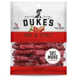 Duke's Pork Hot and Spicy Smoked Shorty Sausages, 7g Protein Per Serving, 7.5 oz - Thumbnail 1