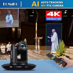 FoMaKo 4K PTZ Camera HDMI NDI 20X Live Streaming Camera Bundle(K20UH+KC608) - Thumbnail 5