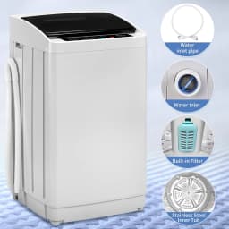 Zimtown Full Automatic Washing Machine, 17.8 lbs Top Load Portable Washer with Drain Pump - Thumbnail 3