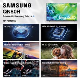 Samsung 100” Class QN80H Series Neo QLED Mini LED 4K UHD Samsung Vision AI Smart Tizen TV 2026 - QN100QN80HFXZA - Thumbnail 2