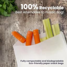 Fit Meal Prep 200 Pack Paper Sandwich Bags 7 x 6”, Greaseproof Snack Bags, Food Grade Pastry Bag, Recyclable Small Paper Bags, Cookie Sleeves, Food - Thumbnail 4