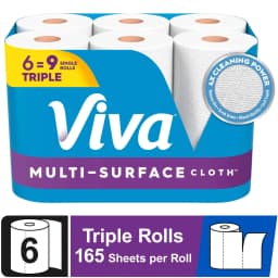 Viva Multi-Surface Cloth Paper Towels, 6 Triple Rolls - Thumbnail 1