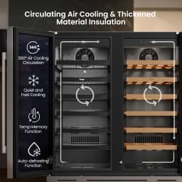 Yeego 30 Inch Wine & Beverage Cooler, Dual Zone 34–65°F, Holds 33 Wine Bottles & 80 Cans, Stainless Steel Door with Lock, Built-In or Under Counter - Thumbnail 4