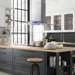 Cosmo 4 Piece Kitchen Appliance Packages with 36" Freestanding 220/240V Dual Fuel Range 36" Island Range Hood 24" Built-in Integrated Dishwasher - Thumbnail 2