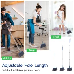 SUGARDAY Broom and Dustpan Combo Set for Home Floors Broom and Dust Pan Combo with Long Handle - Thumbnail 3
