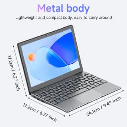 Metal Case Portable Business Mini Laptop Computer Office Travel & Students, Work small Laptop - Grey Laptop - Thumbnail 10
