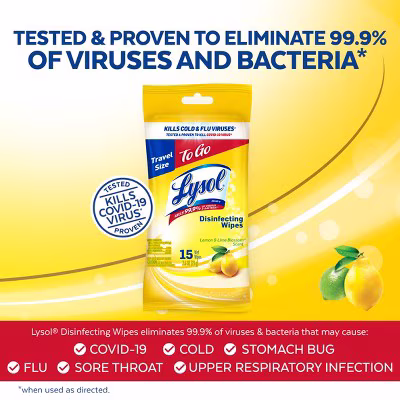 Lysol Lemon and Lime Blossom Disinfecting Wipes - Thumbnail 10
